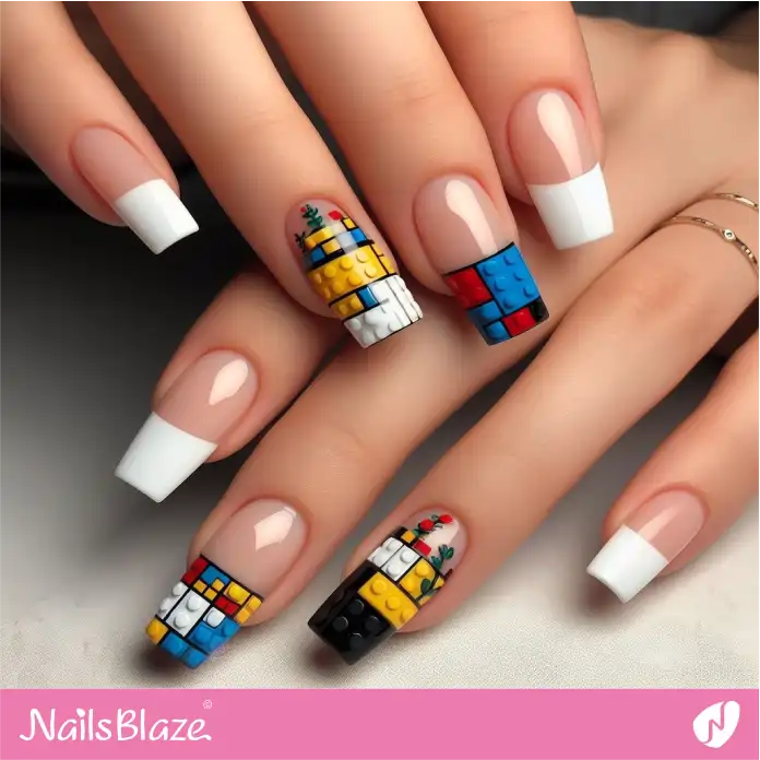LEGO Bricks French Manicure | Game Nails - NB2707